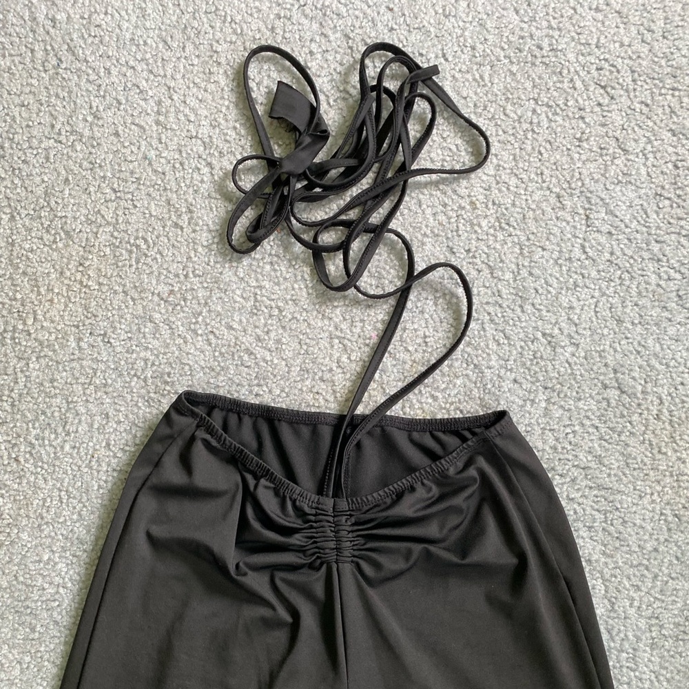 Black ruched pants